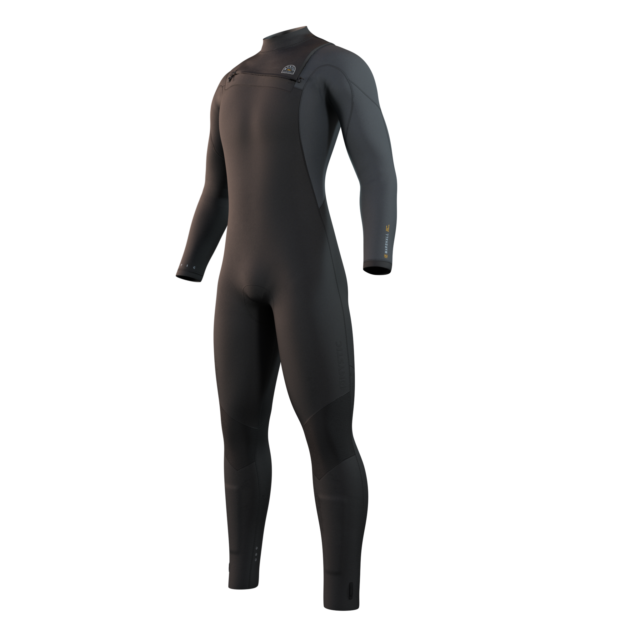 2022- Mystic- Mens Marshall Fullsuit 4/3mm Front zip- Black/Grey