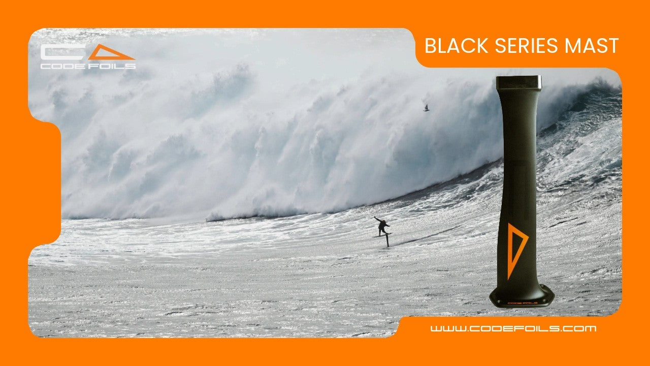 Code Foils Black Series aerospace high modulus mast — big wave foiling