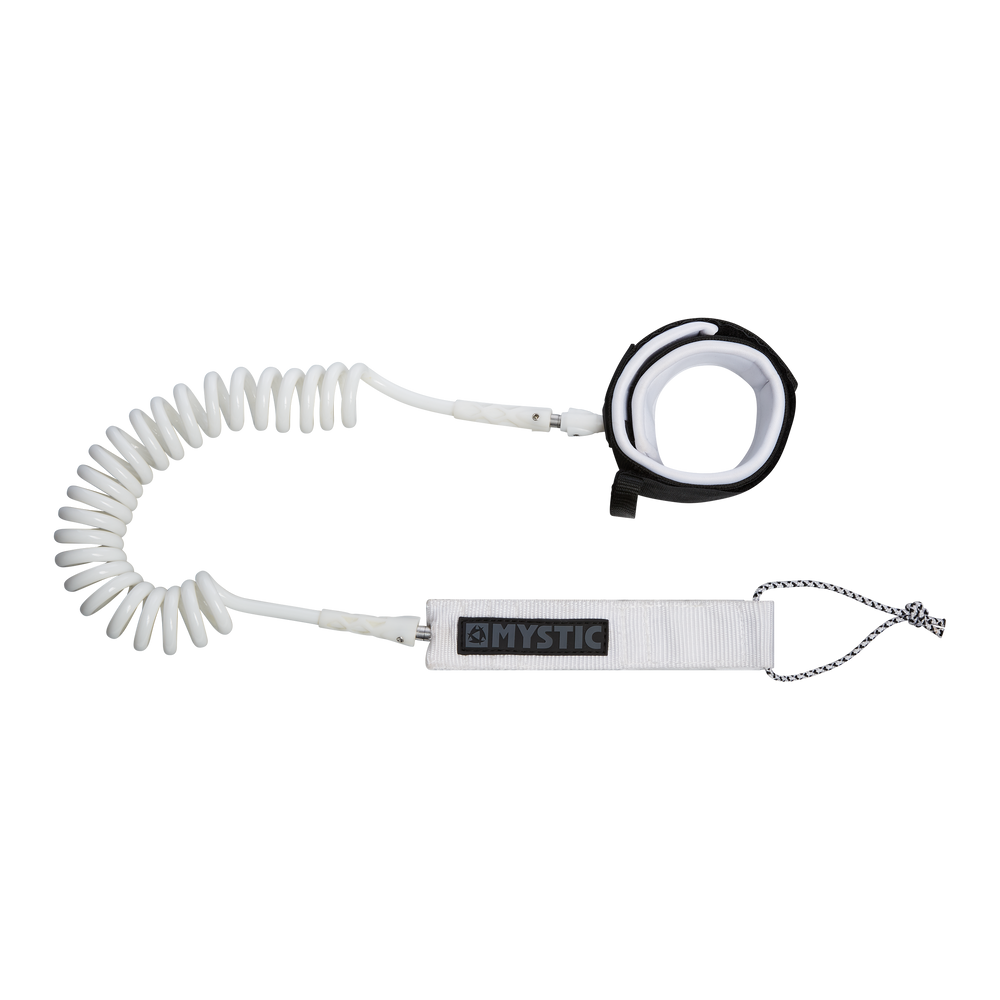 Coiled Board Leash White- 10ft