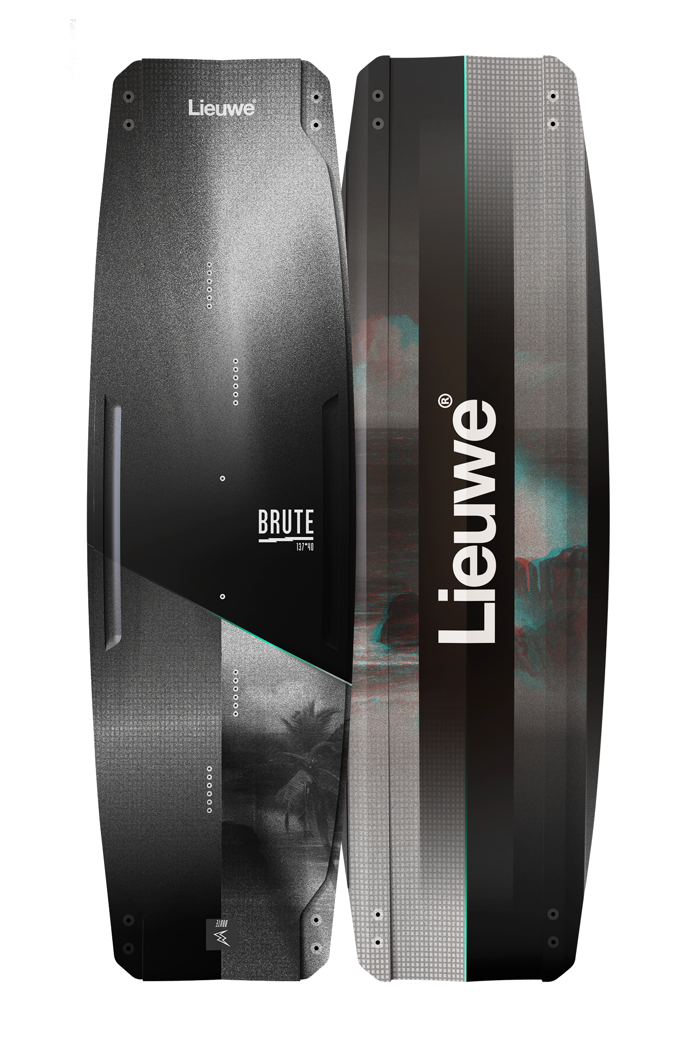 Lieuwe Brute kiteboard – top, bottom and profile