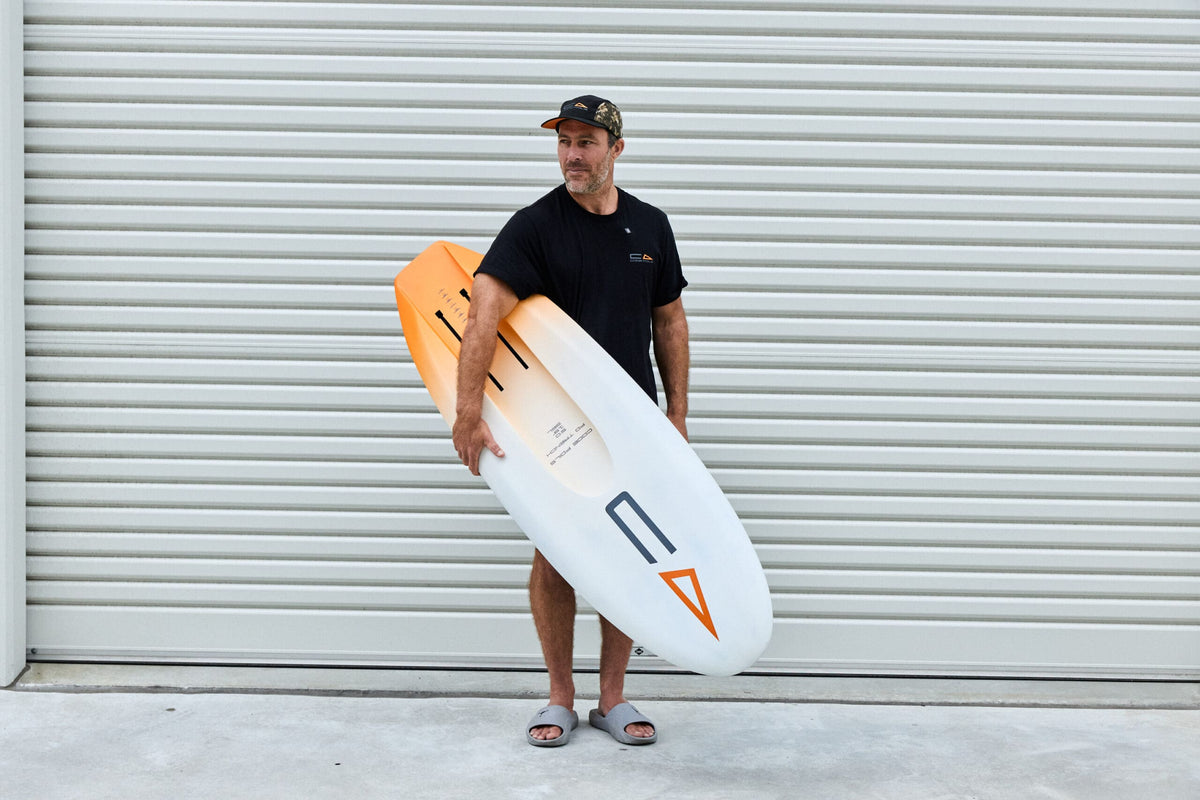 Code Foils FAST Board – with rider for scale