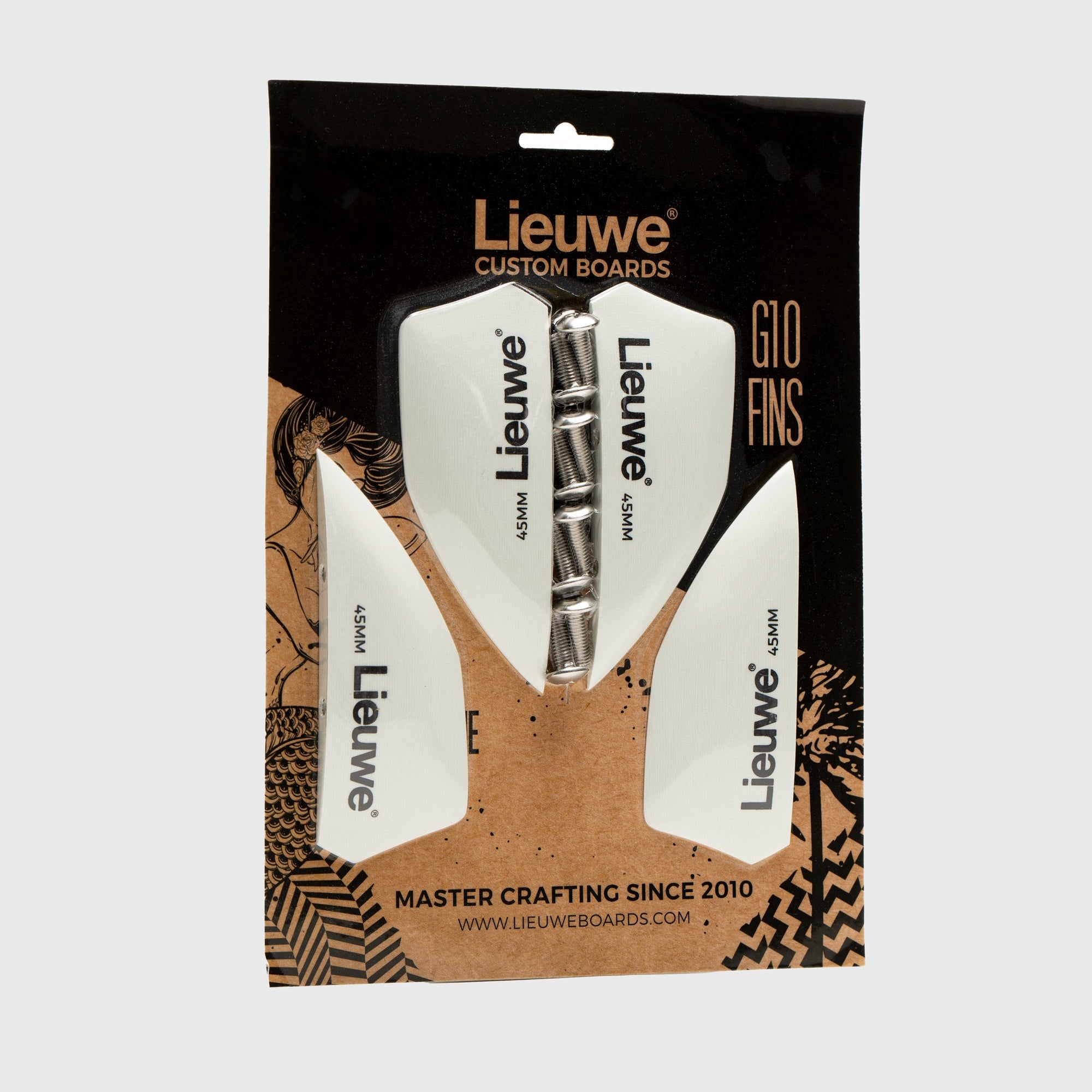 Lieuwe 45mm kiteboard fins - white